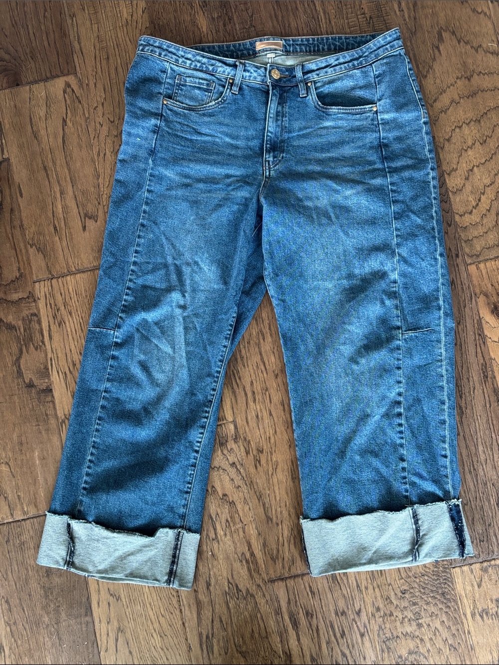 Meg Fab Ab Wide Leg Denim with Large Cuffed Hem